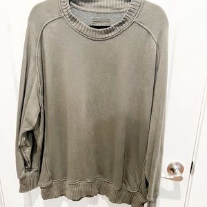 Aerie down to earth crew neck sweatshirt - nomad olive size medium